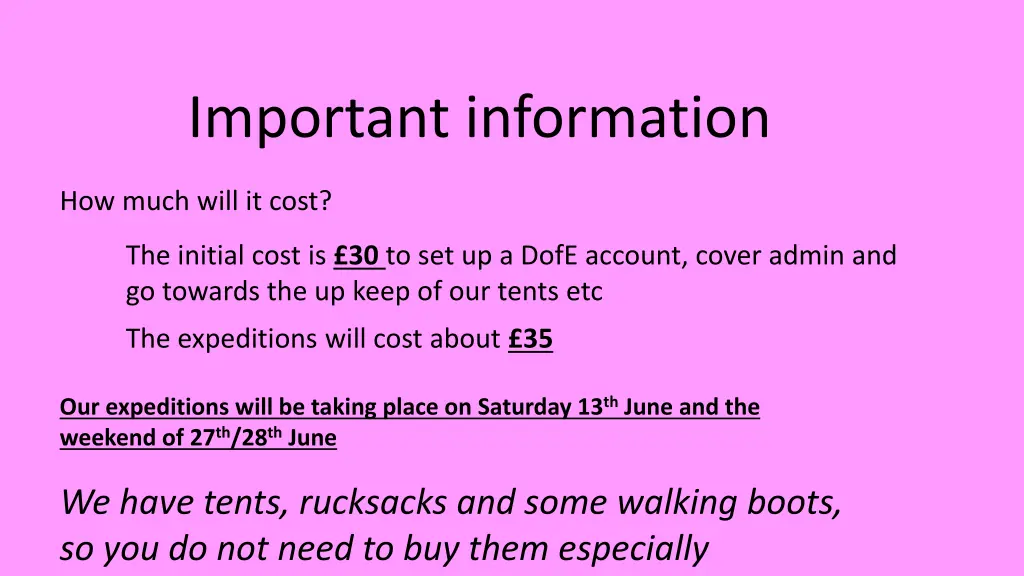 important information