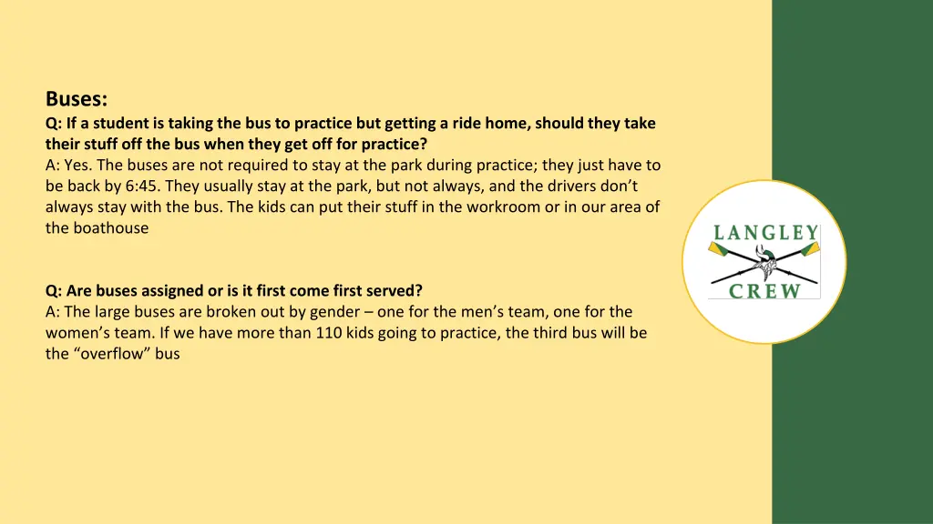 buses q if a student is taking