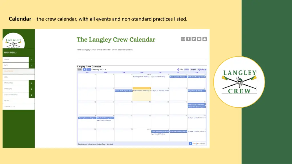 calendar the crew calendar with all events