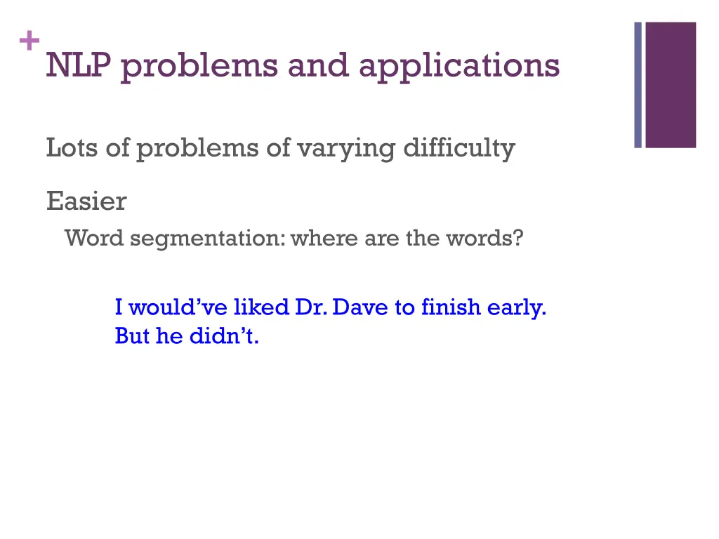 nlp problems and applications 1