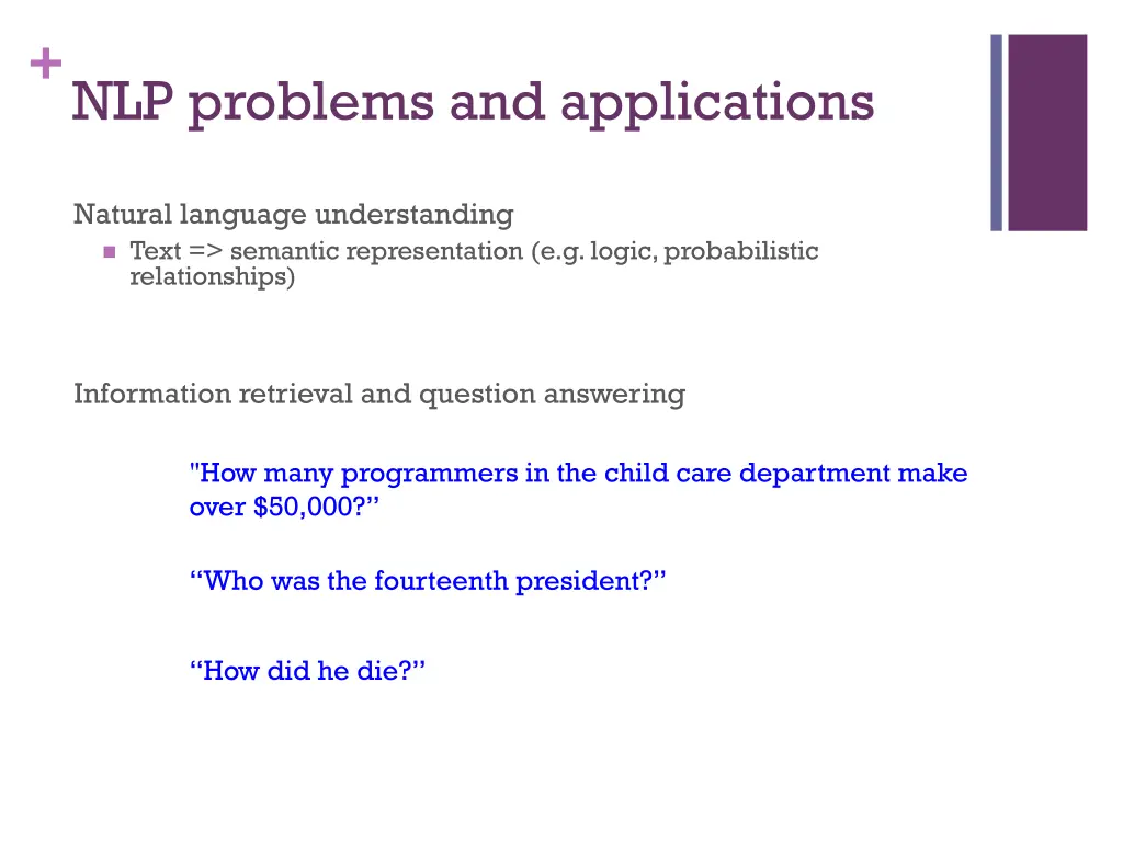 nlp problems and applications 10