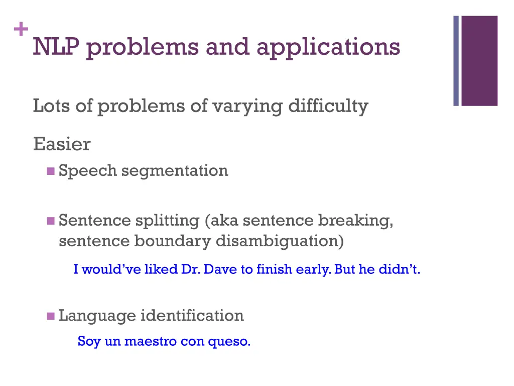 nlp problems and applications 3