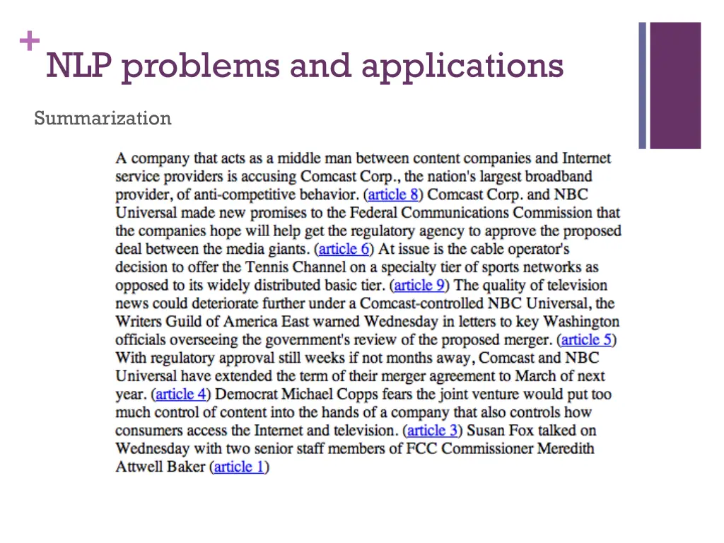 nlp problems and applications 9
