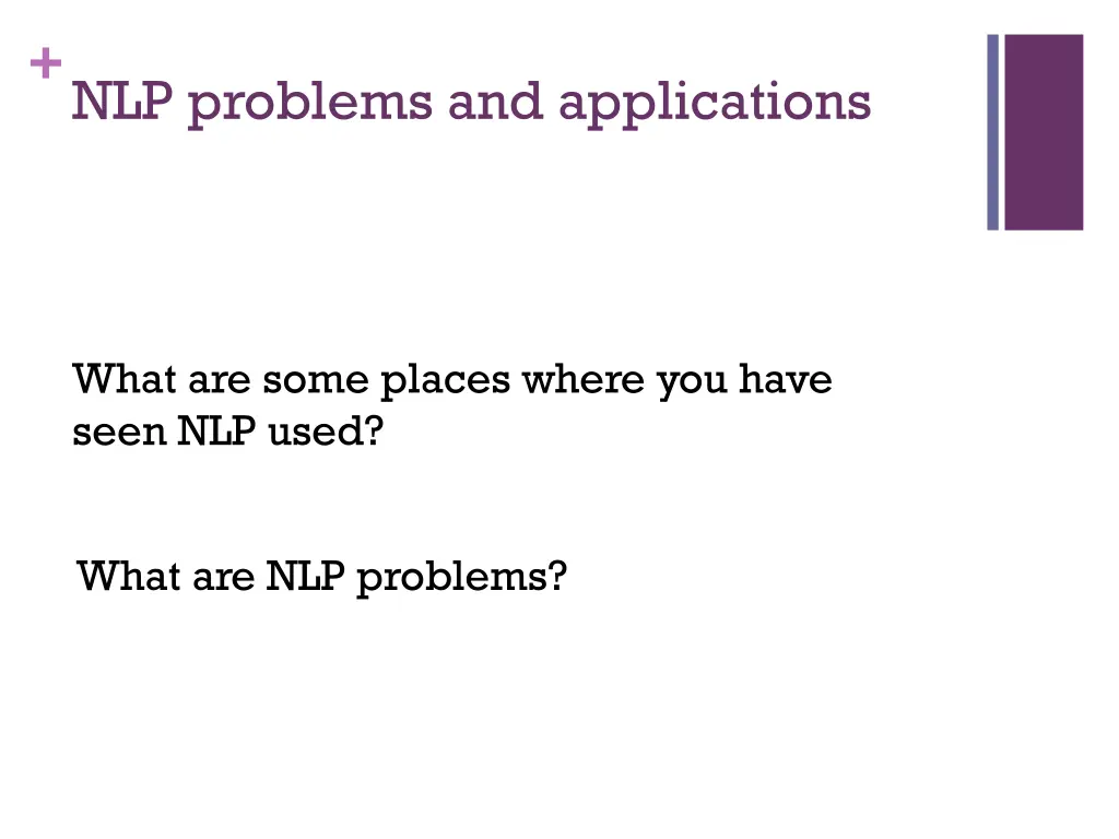 nlp problems and applications