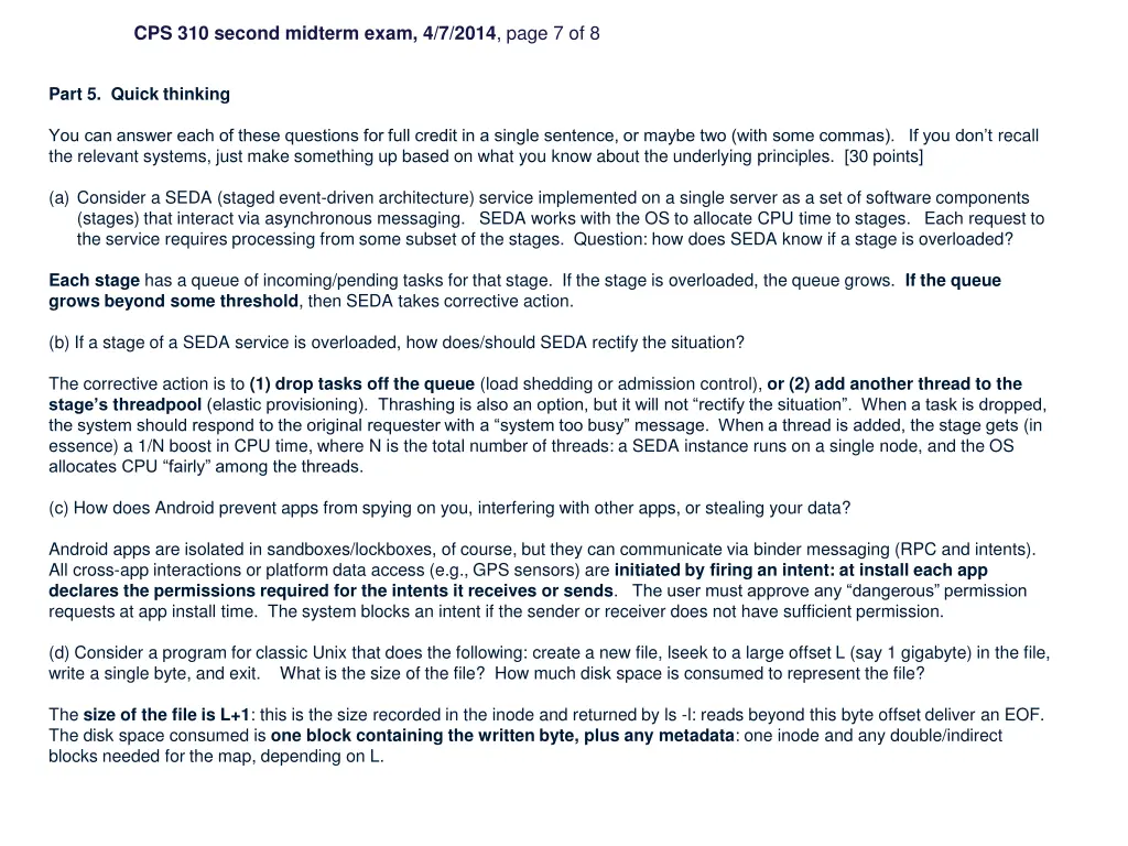 cps 310 second midterm exam 4 7 2014 page 7 of 8