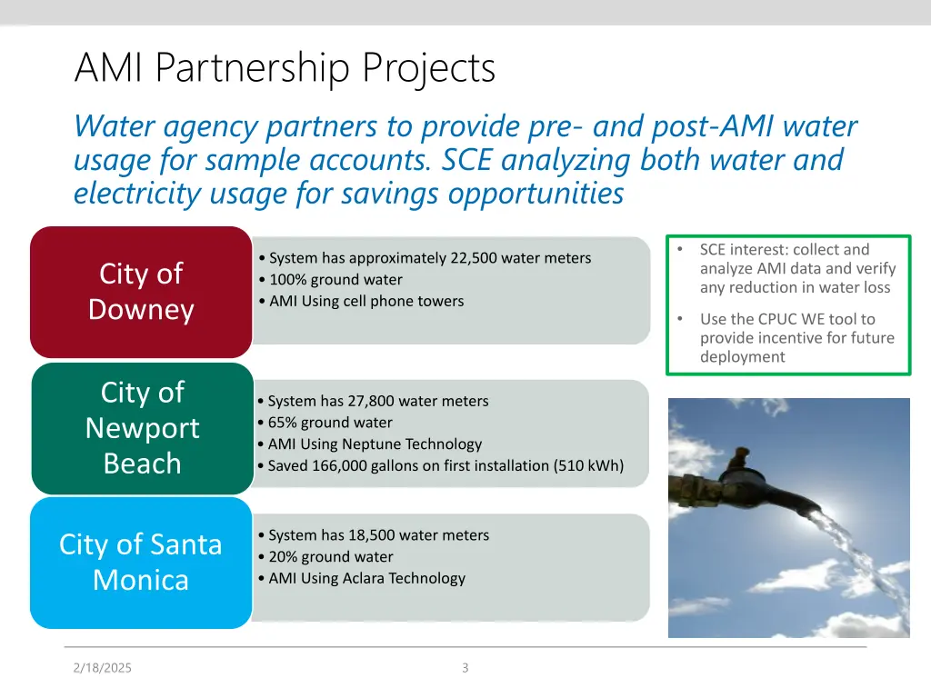 ami partnership projects water agency partners