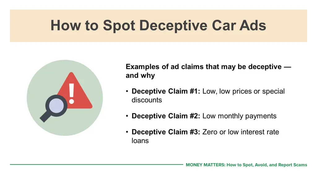 how to spot deceptive car ads