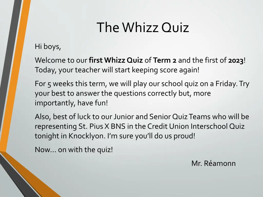 the whizz quiz 1