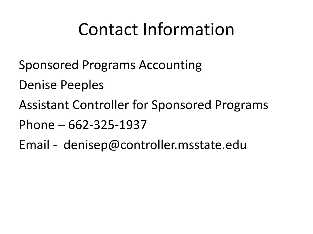 contact information