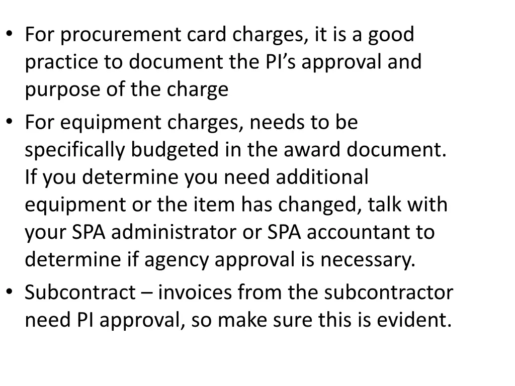 for procurement card charges it is a good