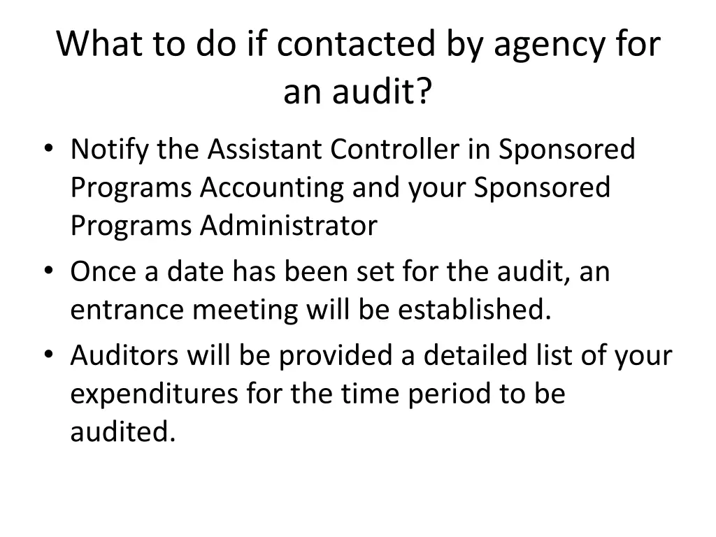 what to do if contacted by agency for an audit