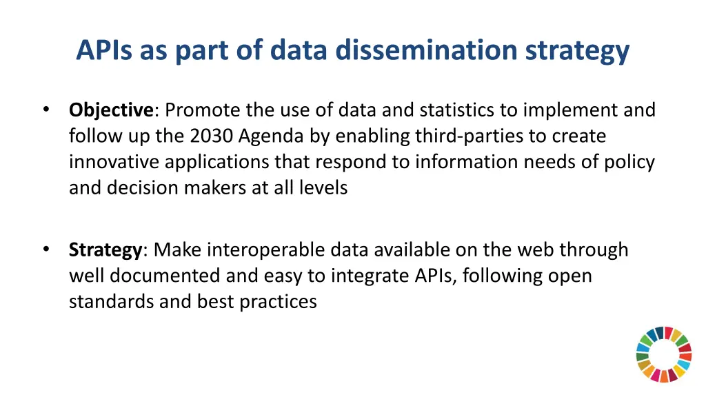 apis as part of data dissemination strategy
