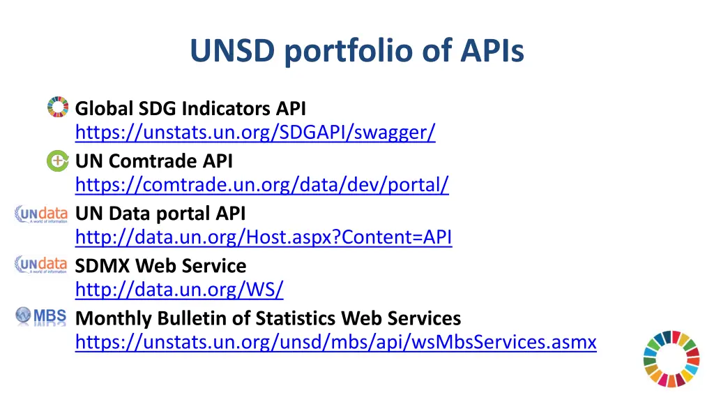 unsd portfolio of apis