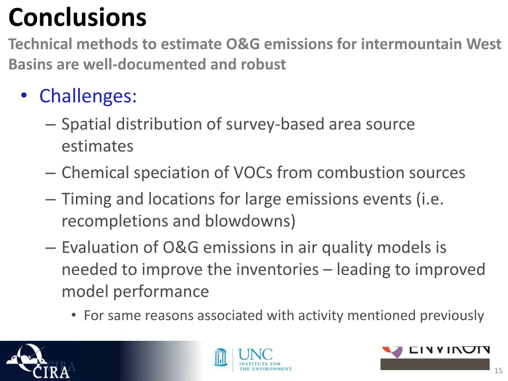 conclusions technical methods to estimate 1