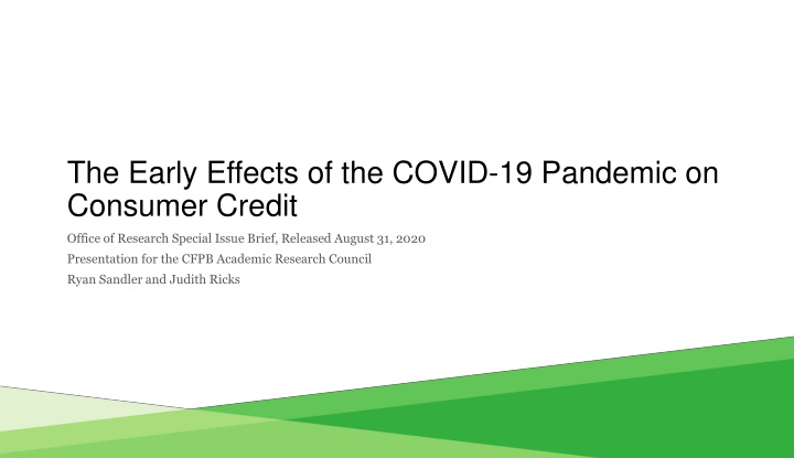 the early effects of the covid 19 pandemic