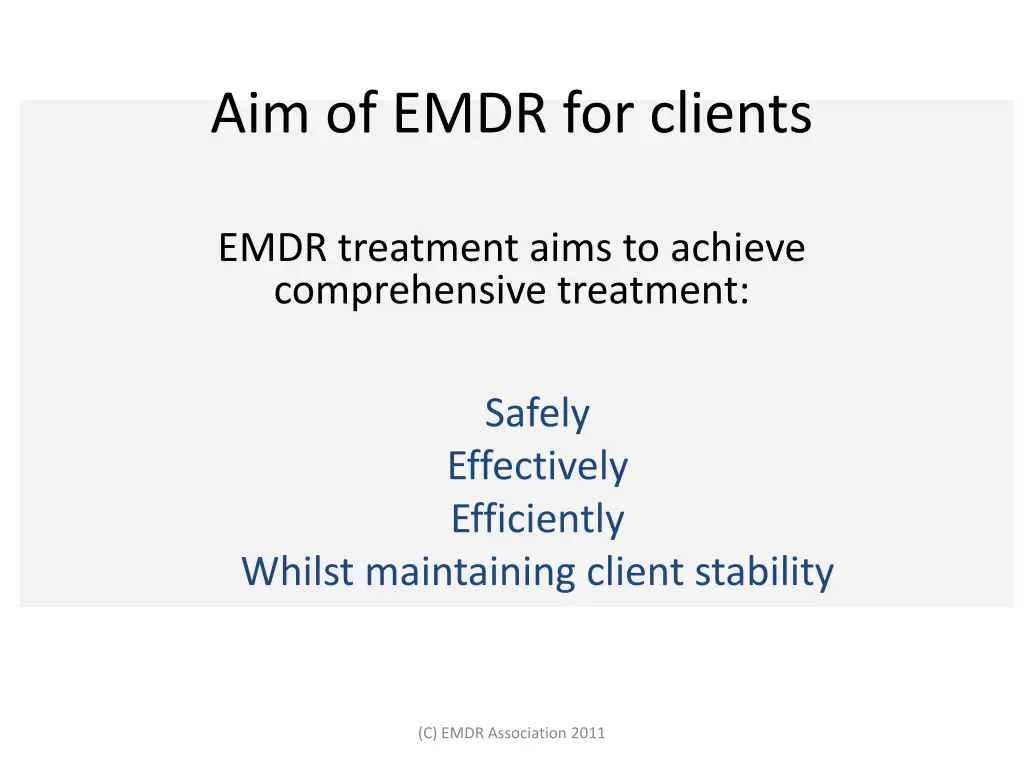 aim of emdr for clients