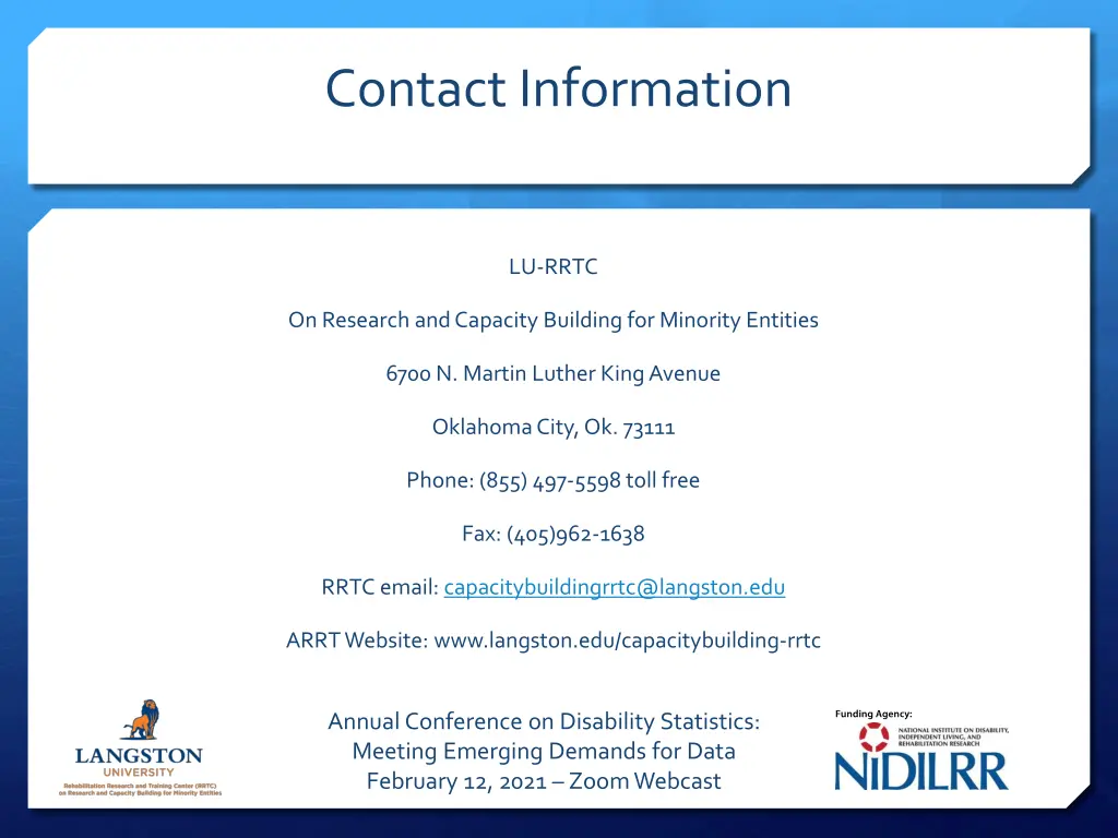 contact information