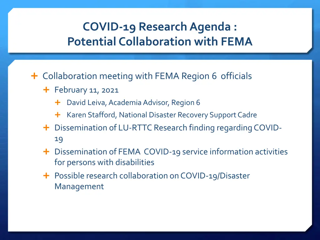 covid 19 research agenda potential collaboration