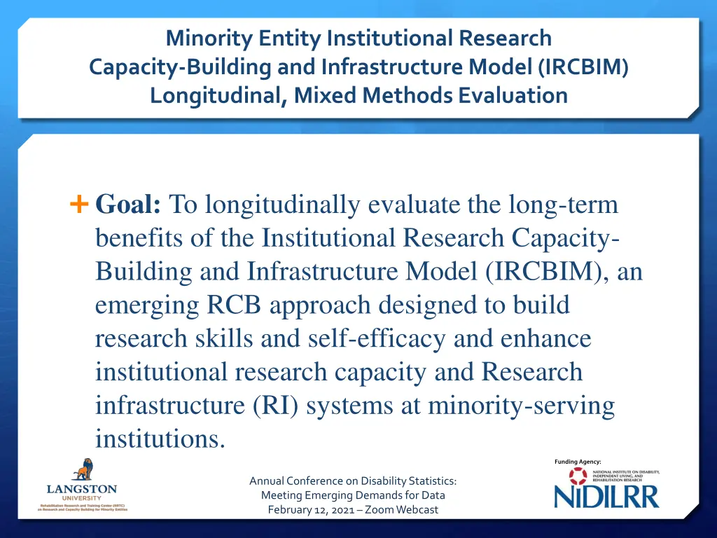 minority entity institutional research capacity