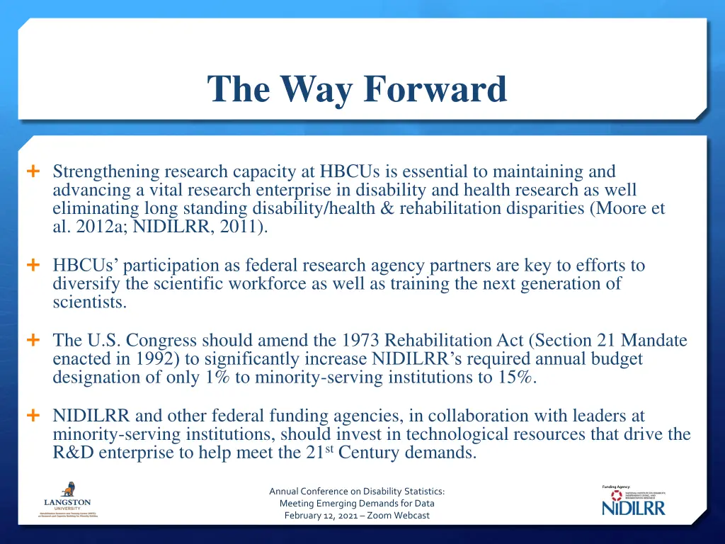 the way forward