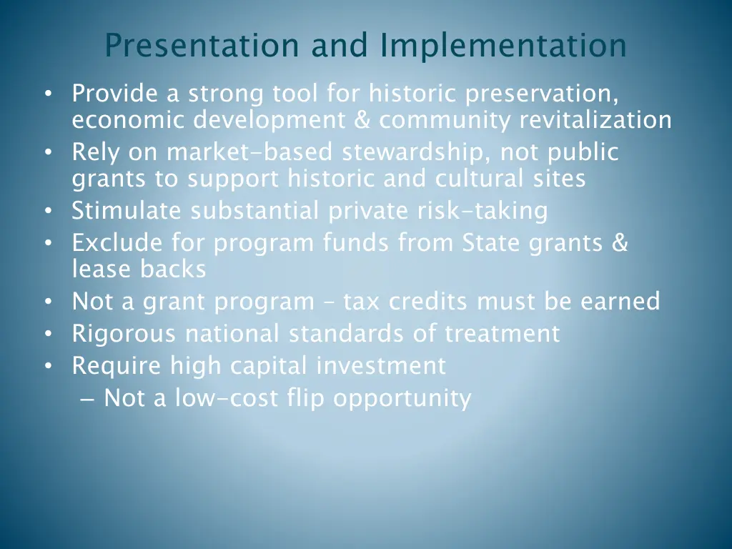 presentation and implementation provide a strong