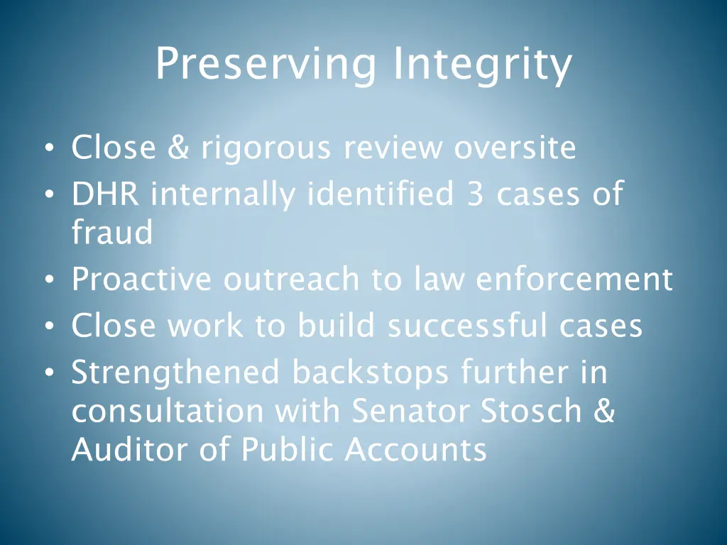 preserving integrity