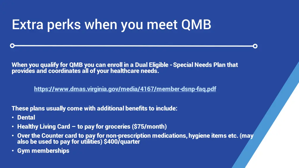 extra perks when you meet qmb