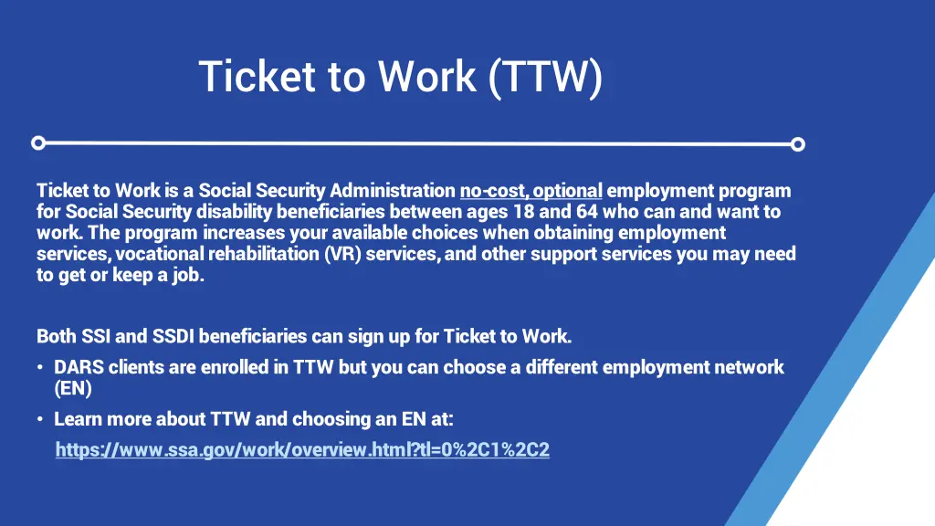 ticket to work ttw