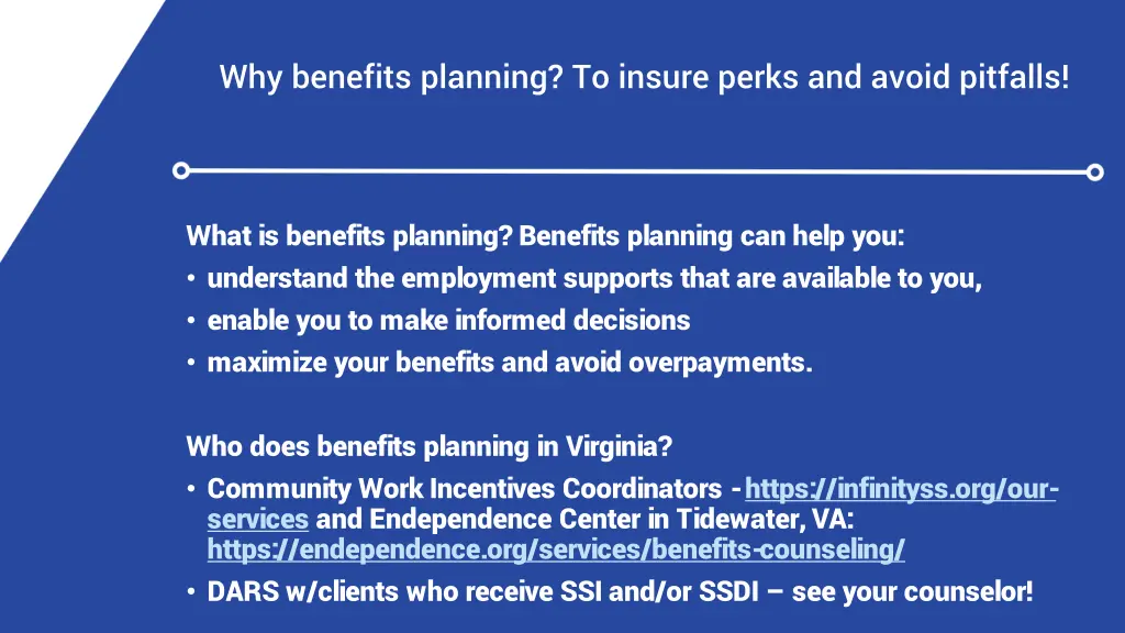 why benefits planning to insure perks and avoid