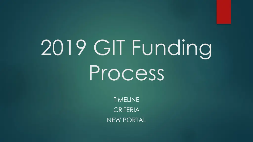 2019 git funding process