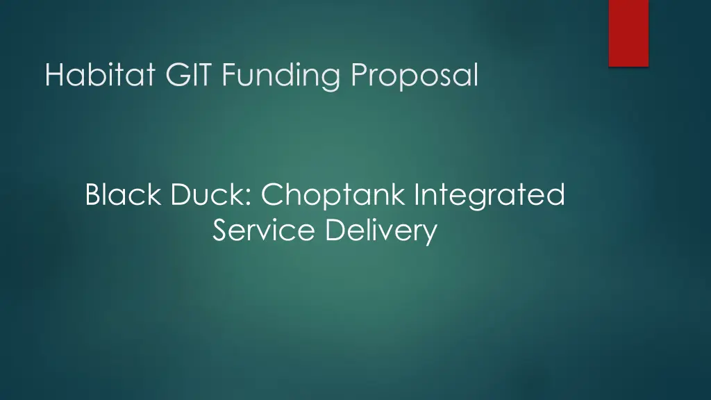habitat git funding proposal