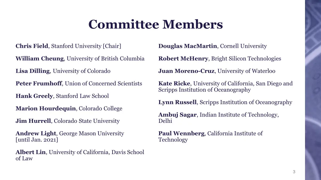 committee members