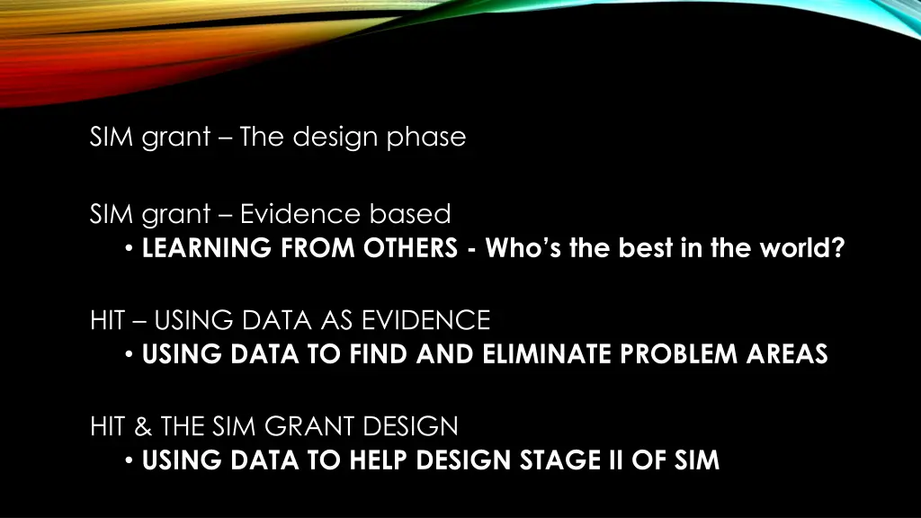 sim grant the design phase