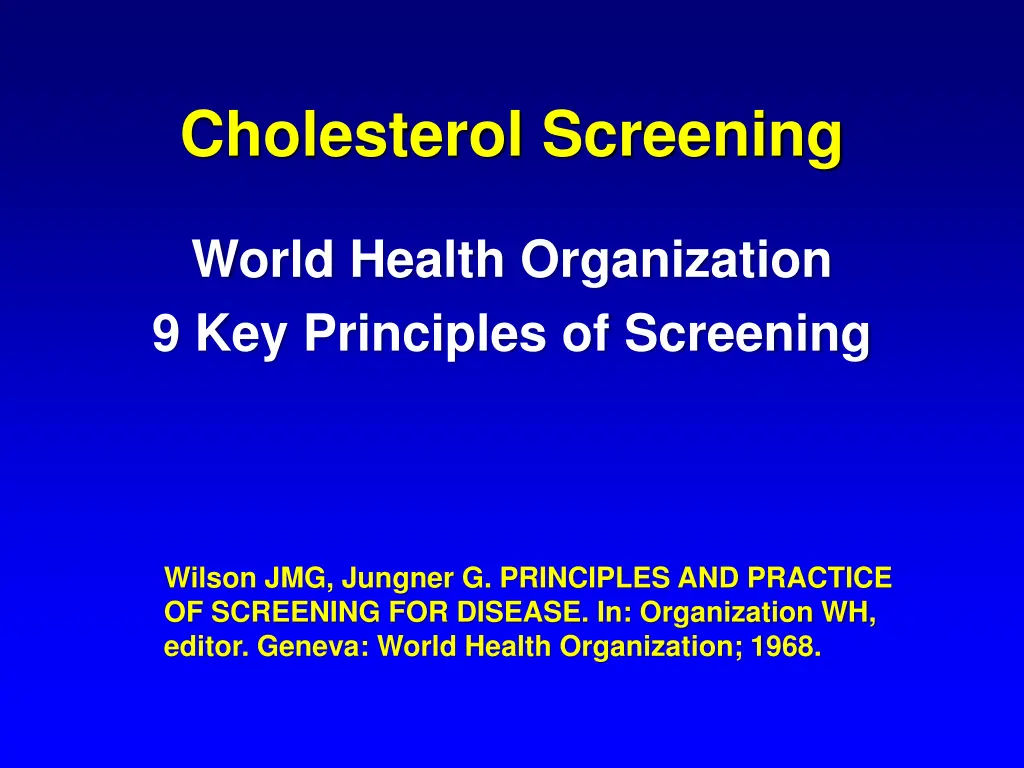 cholesterol screening