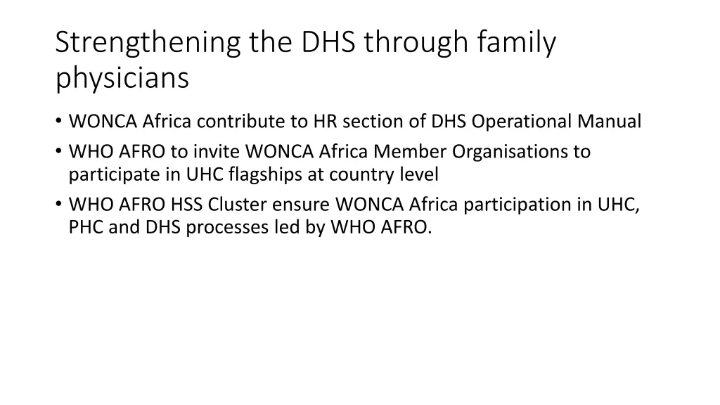 strengthening the dhs through family physicians