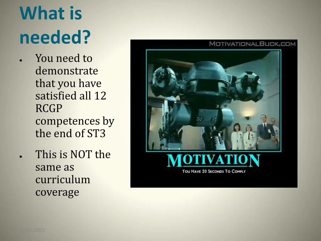 what is needed you need to demonstrate that