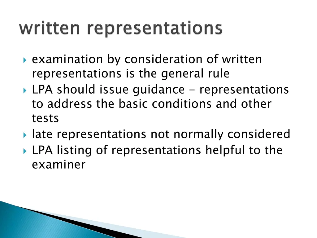 examination by consideration of written
