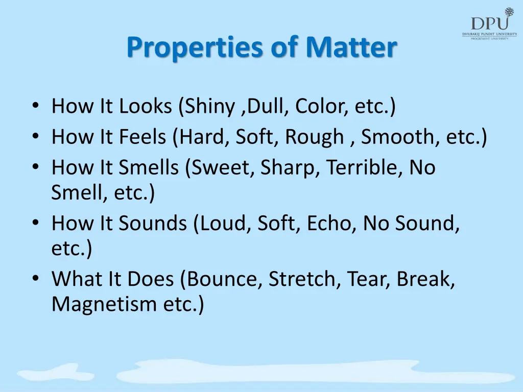 properties of matter