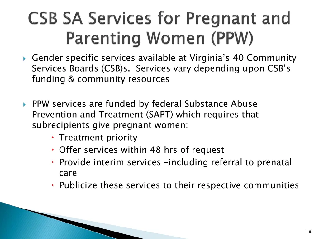 gender specific services available at virginia