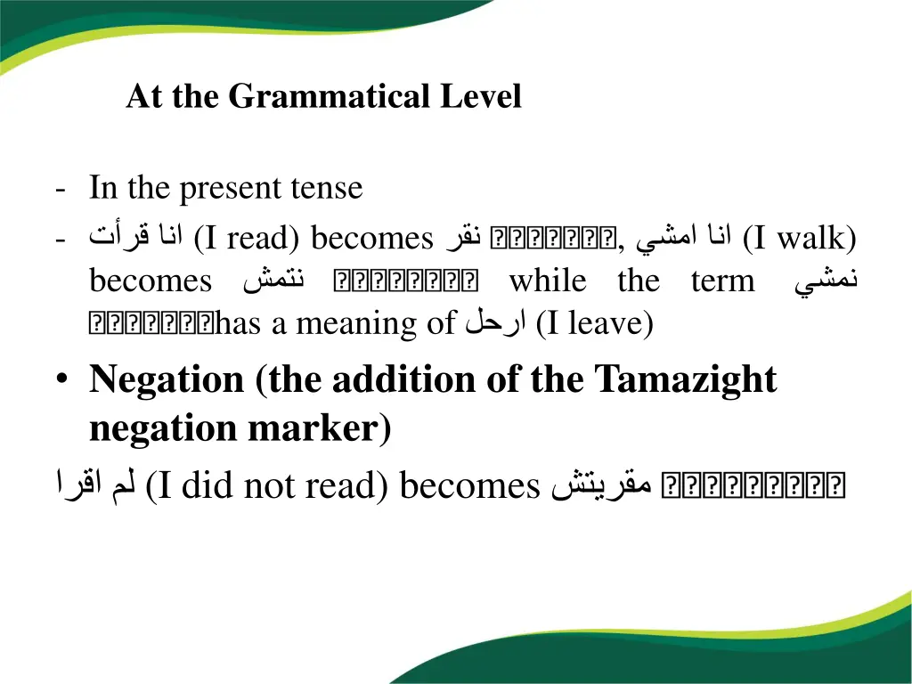 at the grammatical level