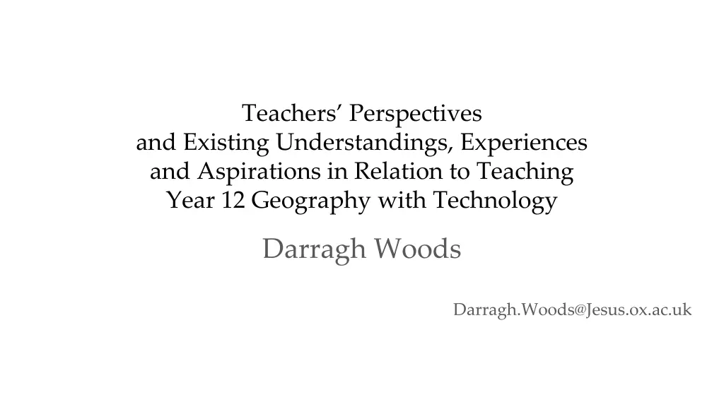 teachers perspectives and existing understandings 1