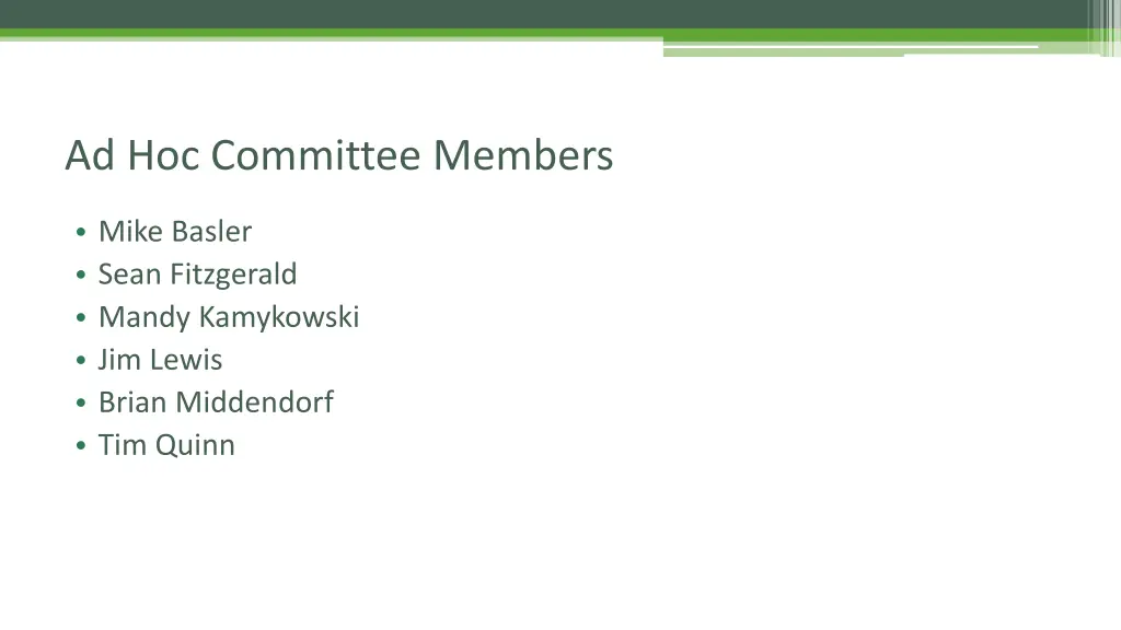ad hoc committee members