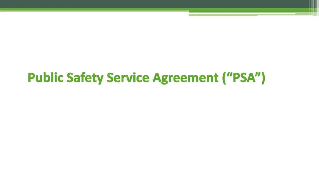 public safety service agreement psa