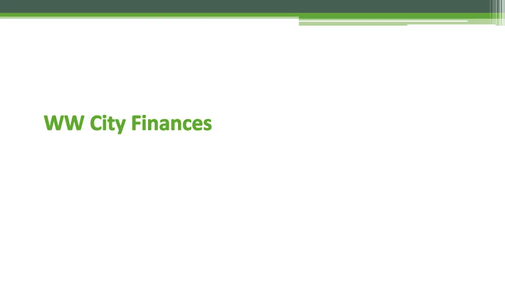 ww city finances