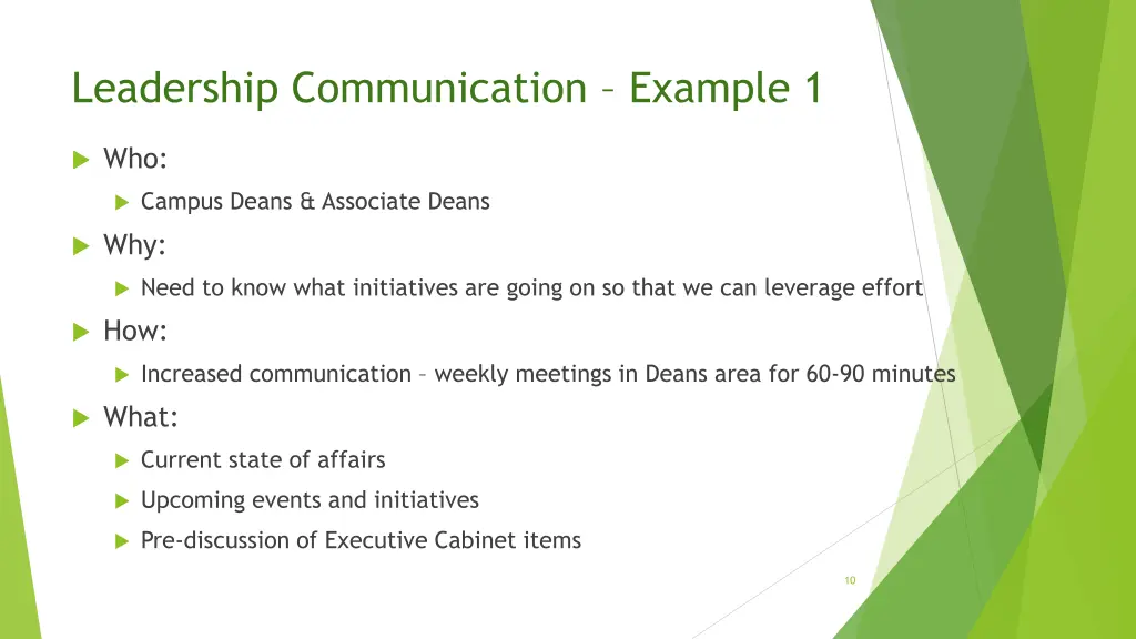 leadership communication example 1