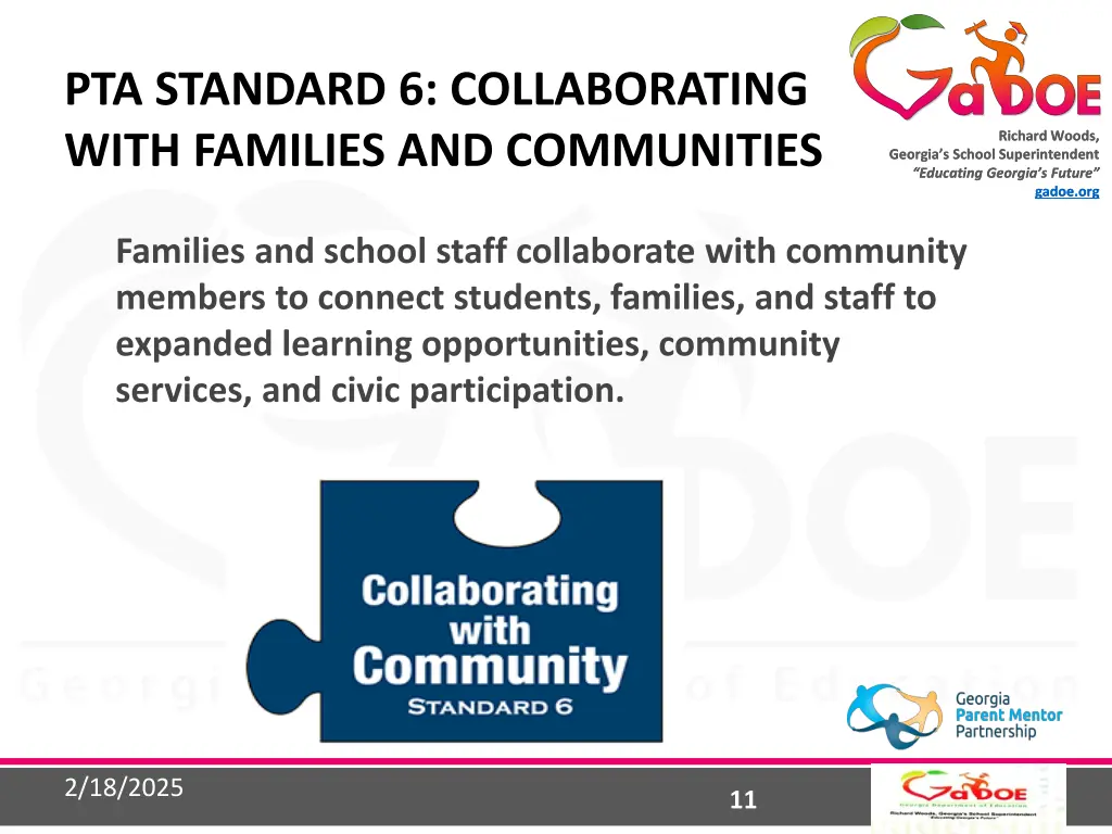 pta standard 6 collaborating with families