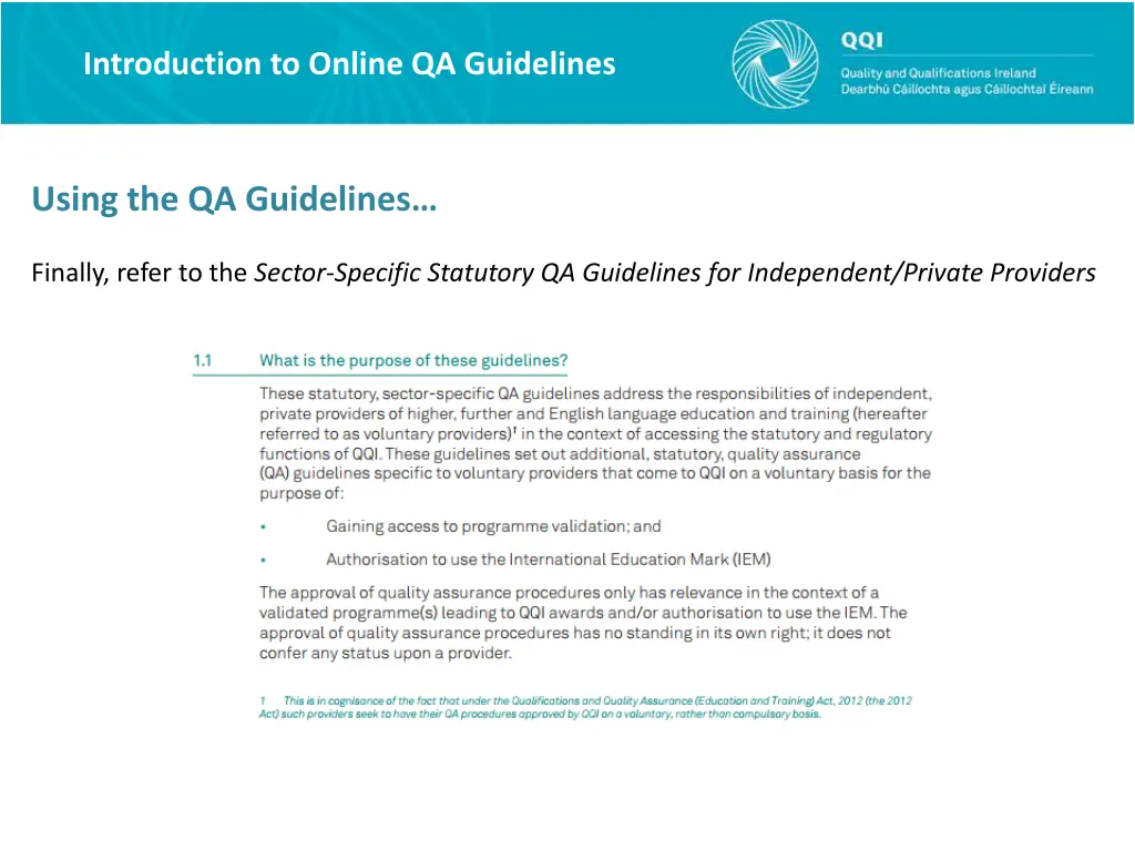 introduction to online qa guidelines 12