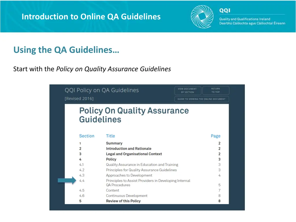 introduction to online qa guidelines 8