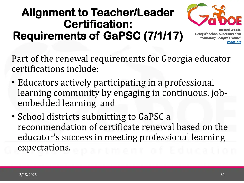 alignment to teacher leader alignment to teacher