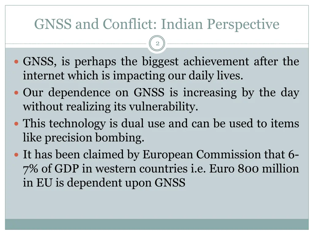 gnss and conflict indian perspective
